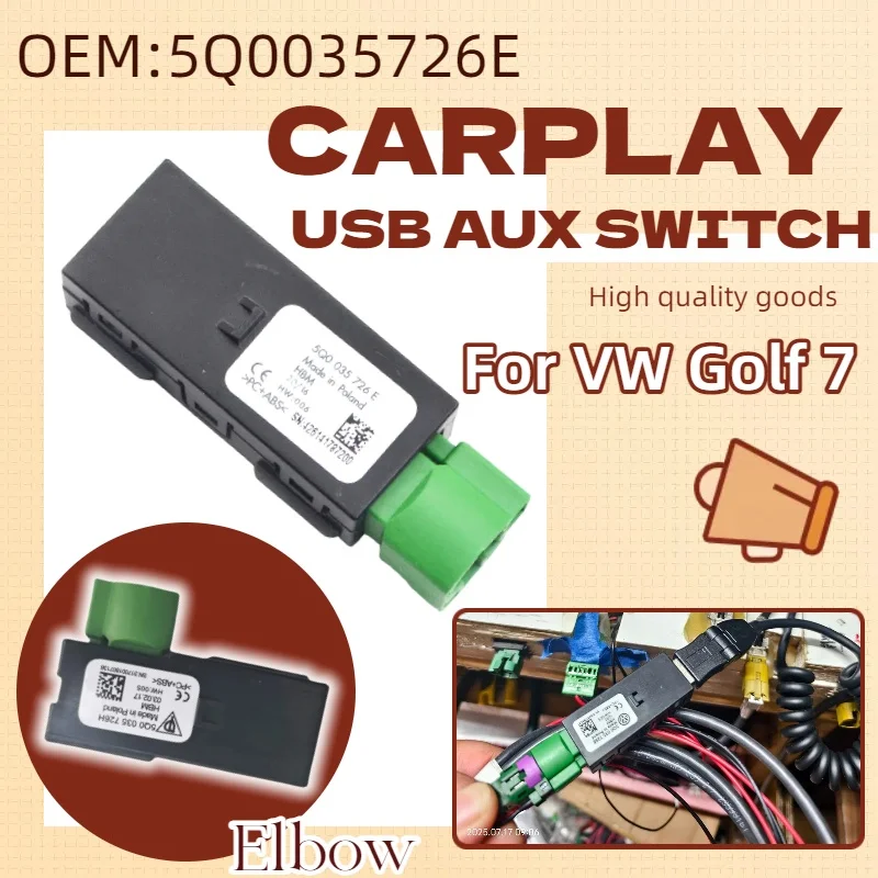 CarPlay USB AUX Plug 5Q0035726E CarPlay Media USB Socket For VW Golf 7 5Q0 035 726 E Car Accessories
CarPlay USB AUX Plug 5Q0035726E CarPlay Media USB Socket For VW Golf 7 5Q0 035 726 E Car Accessories