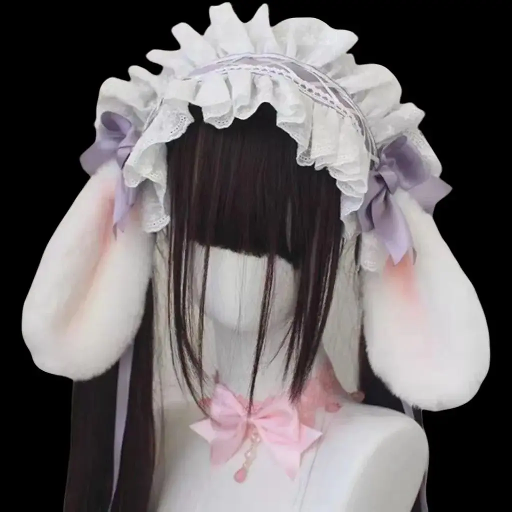 Goth Bunny Ear Bow Hair bands Harajuku Gothic Lolita Y2K girl Rabbit ears hair band Punk Lace Ruffled Headband Hair Hoop
Goth Bunny Ear Bow Hair bands Harajuku Gothic Lolita Y2K girl Rabbit ears hair band Punk Lace Ruffled Headband Hair Hoop