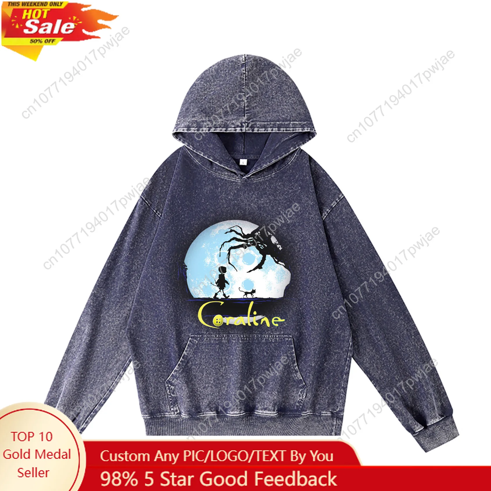 Coraline cartoon movie Hoodie Hooded Sweatshirt Men Woman Vintage Pullover Sweatshirt With Pocket Oversized Customized Top
Coraline cartoon movie Hoodie Hooded Sweatshirt Men Woman Vintage Pullover Sweatshirt With Pocket Oversized Customized Top