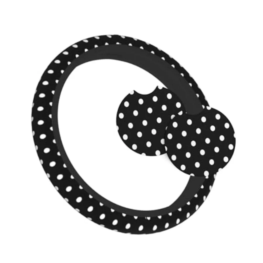 Cute Black White Polka Dots Steering Wheel Cover for Women, Universal Fit 14-15 inch, Automotive Interior Accessories Decorativ
Cute Black White Polka Dots Steering Wheel Cover for Women, Universal Fit 14-15 inch, Automotive Interior Accessories Decorativ