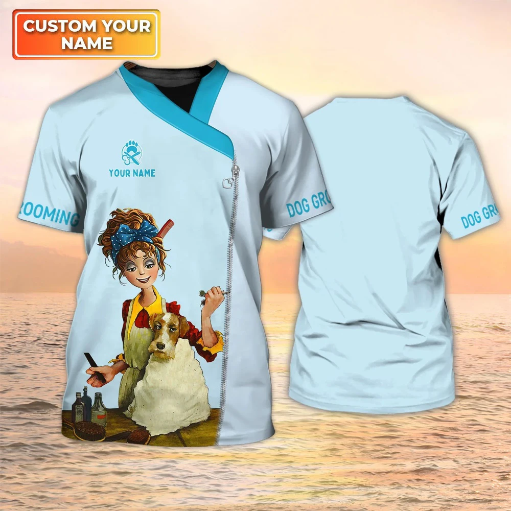 Summer Pet Grooming Women's Fashion Customized Workwear T Shirts Dog Groomer Personalized Pullover O-neck Oversized Casual Tees
Summer Pet Grooming Women's Fashion Customized Workwear T Shirts Dog Groomer Personalized Pullover O-neck Oversized Casual Tees
