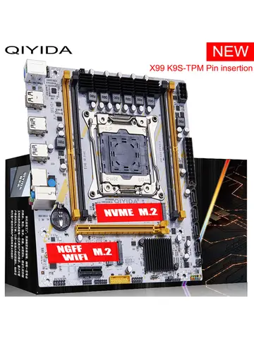 QIYIDA X99 motherboard LGA 2011 3 X99 C612chip with M.2 slot Support DDR4 Memory SATA3.0 USB3.0 PCI16X tpm2.0 msi14pin