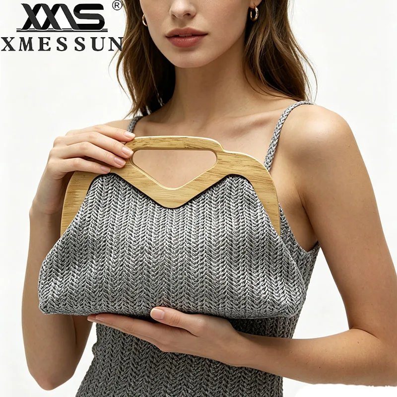 Women Fashion Woven Clip Shell Bag,New Wooden Handle Straw Bag,Summer Holiday Travel Beach Handbag Chain Shoulder Crossbody Bag
Women Fashion Woven Clip Shell Bag,New Wooden Handle Straw Bag,Summer Holiday Travel Beach Handbag Chain Shoulder Crossbody Bag
