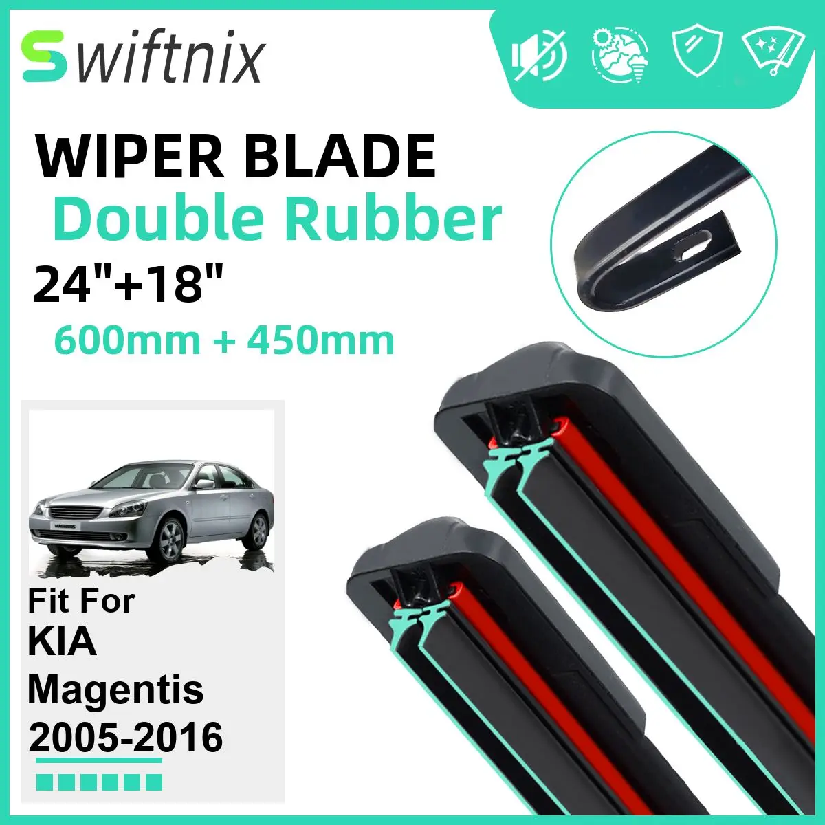 Двойные резиновые автомобильные щетки стеклоочистителя для KIA Magentis 2005-2016, переднее ветровое стекло, резиновые автомобильные аксессуары 2013 2014 2015 2016
Двойные резиновые автомобильные щетки стеклоочистителя для KIA Magentis 2005-2016, переднее ветровое стекло, резиновые автомобильные аксессуары 2013 2014 2015 2016