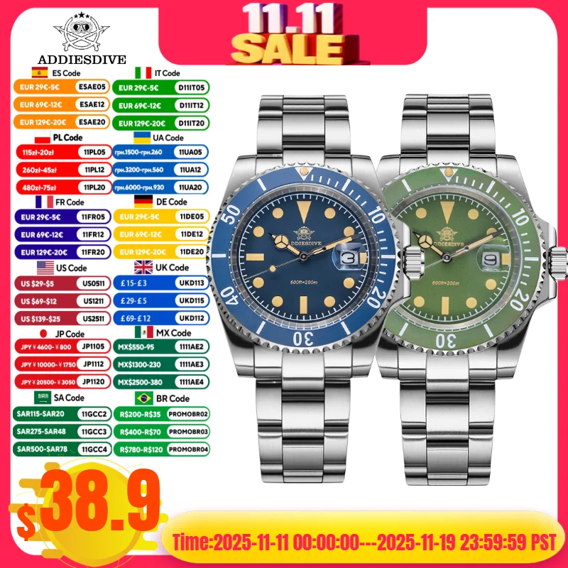 ADDIESDIVE 41 мм мужские часы 20 бар водонепроницаемые кварцевые часы с календарем из нержавеющей стали 316L керамический безель светящиеся часы
ADDIESDIVE 41 мм мужские часы 20 бар водонепроницаемые кварцевые часы с календарем из нержавеющей стали 316L керамический безель светящиеся часы