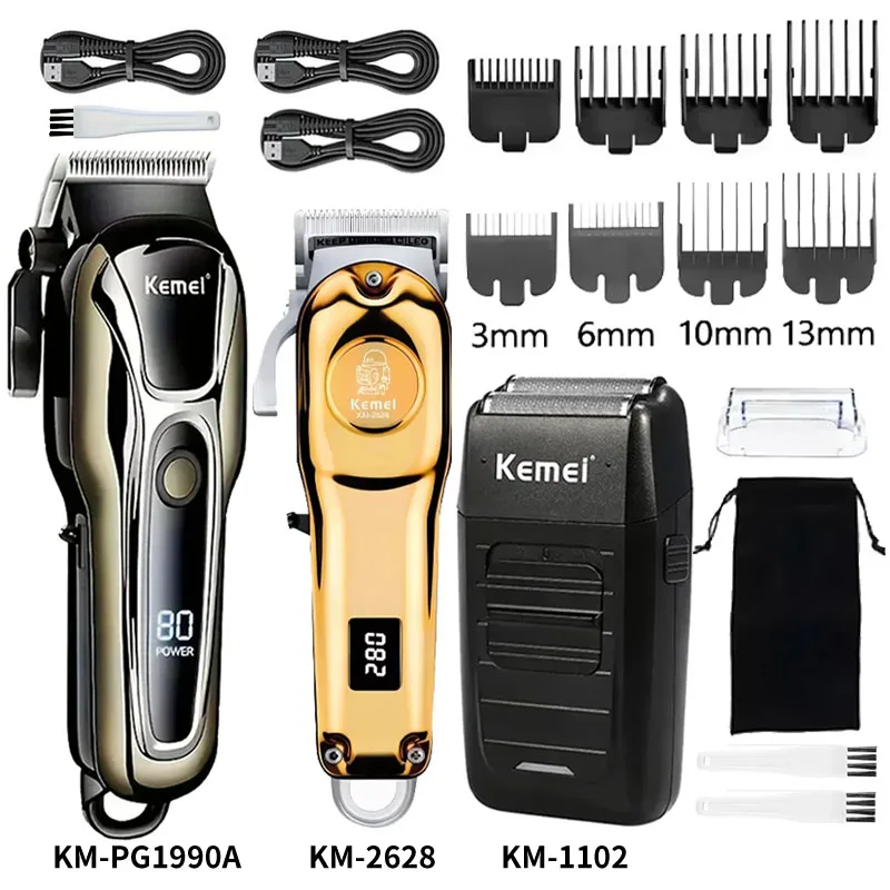 Kemei Hair Clipper KM-PG1990A KM-2628 KM-1102 Electric Rechargeable USB Charging Professional Barber Razor Trimmer Men's Shaver
Kemei Hair Clipper KM-PG1990A KM-2628 KM-1102 Electric Rechargeable USB Charging Professional Barber Razor Trimmer Men's Shaver