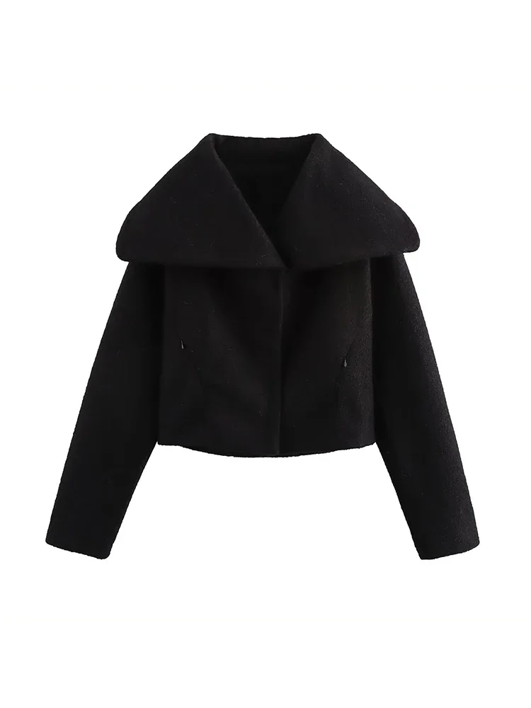 Willshela Women Fashion Black Hidden Breasted Jackets Vintage Lapel Neck Long Sleeves Female Chic Lady Outfits
Willshela Women Fashion Black Hidden Breasted Jackets Vintage Lapel Neck Long Sleeves Female Chic Lady Outfits