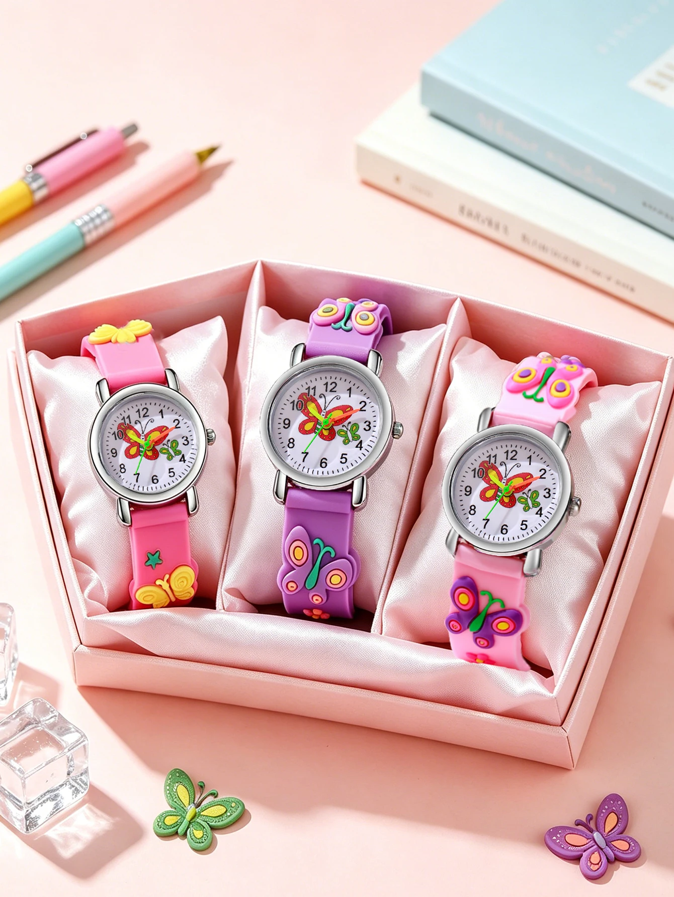 1Pcs/3Pcs Kids Butterfly Silicone Quartz Watch, No Box for Back To School, Vacation & Holiday Girls Cute Timepiece
1Pcs/3Pcs Kids Butterfly Silicone Quartz Watch, No Box for Back To School, Vacation & Holiday Girls Cute Timepiece