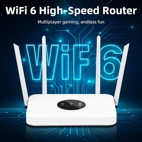 Wifi 6 Wireless Router Wifi Fiber Broadband High-speed Unlimited 4 Antennas 2.4ghz Strong Signal Ultra-fast Broadband Coverage