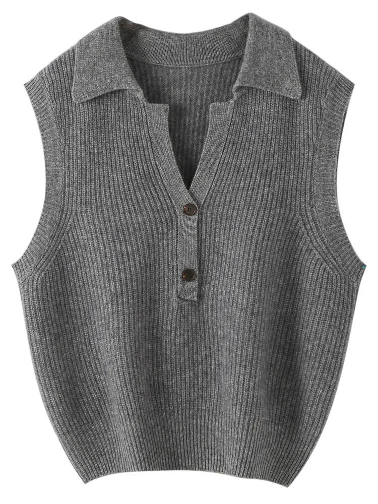 Women Wool Vest Pullover Sweater Turn-down Collar Waistcoat Autumn Winter 100% Merino Wool Knit Buttons V-neck Sleeveless Tops
Women Wool Vest Pullover Sweater Turn-down Collar Waistcoat Autumn Winter 100% Merino Wool Knit Buttons V-neck Sleeveless Tops