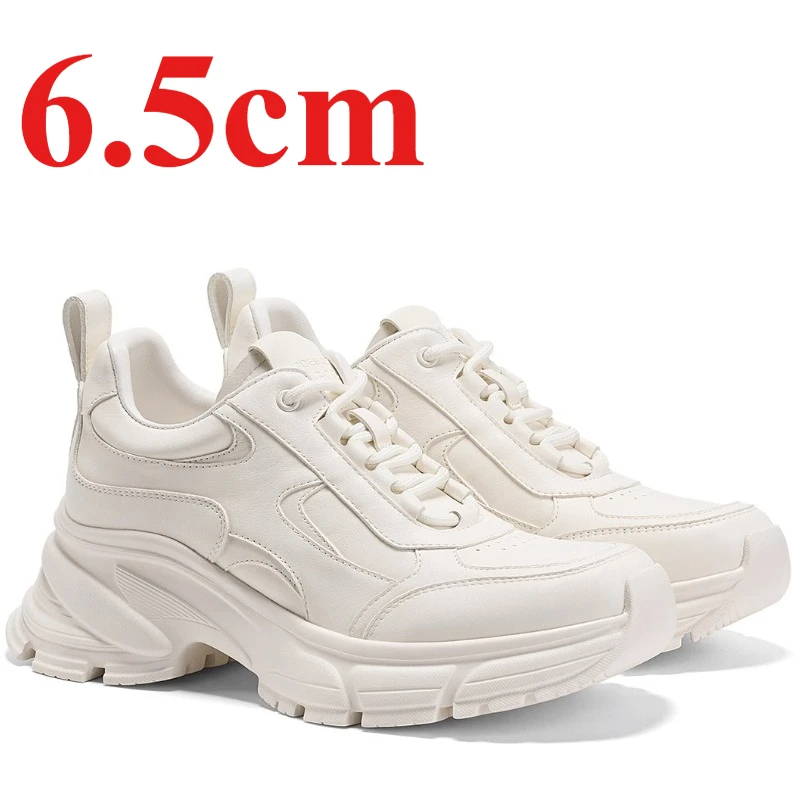 Europe Style White Elevated Shoes for Women's Casual Sports Daddy Shoes Breathable Genuine Leather Thick-soled Heightening Shoes
Europe Style White Elevated Shoes for Women's Casual Sports Daddy Shoes Breathable Genuine Leather Thick-soled Heightening Shoes