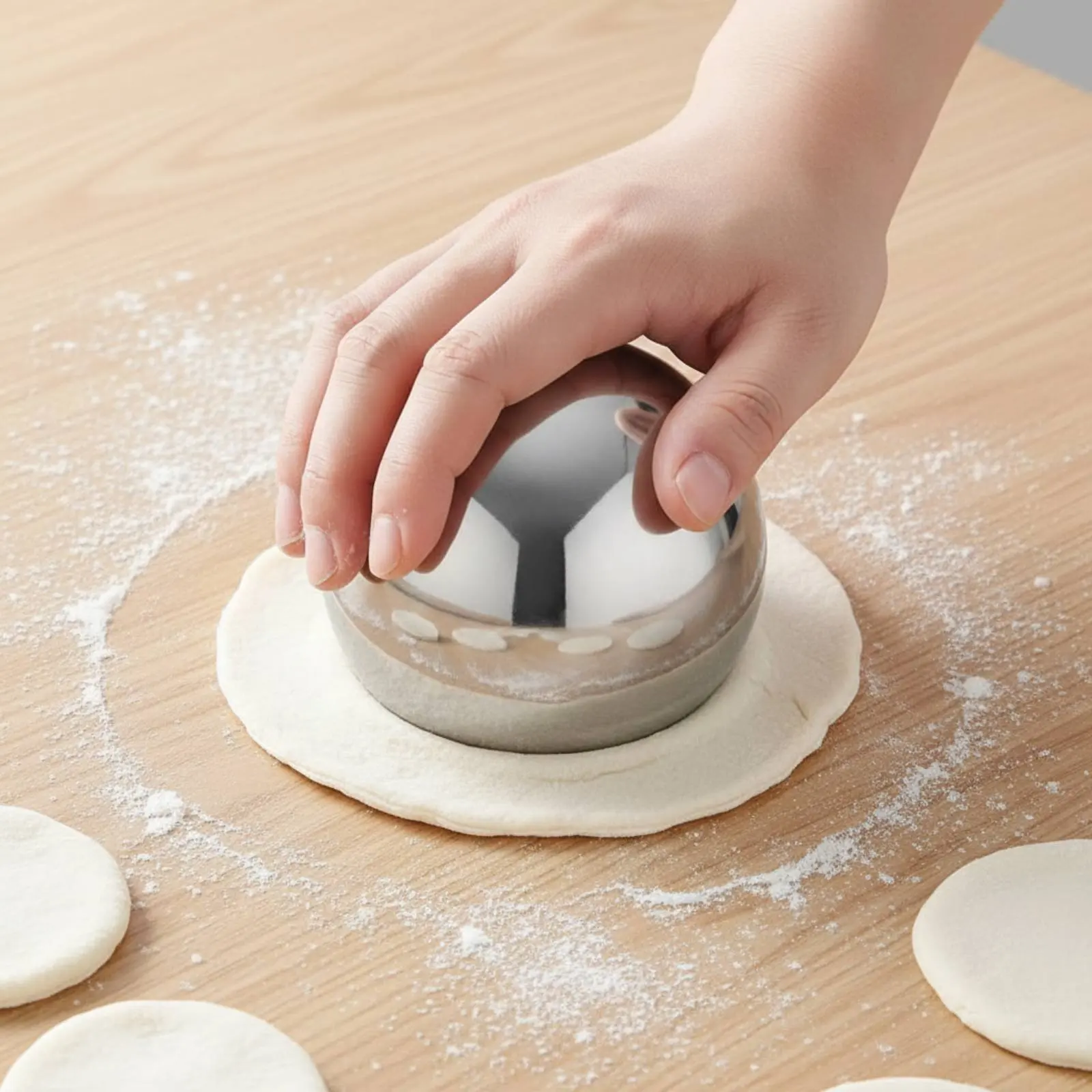 Dumpling Wrapper Press Easy to Clean Pastry Rolling Sphere Stainless Steel Pastry Press Long-Lasting Dumpling Tool Form
Dumpling Wrapper Press Easy to Clean Pastry Rolling Sphere Stainless Steel Pastry Press Long-Lasting Dumpling Tool Form