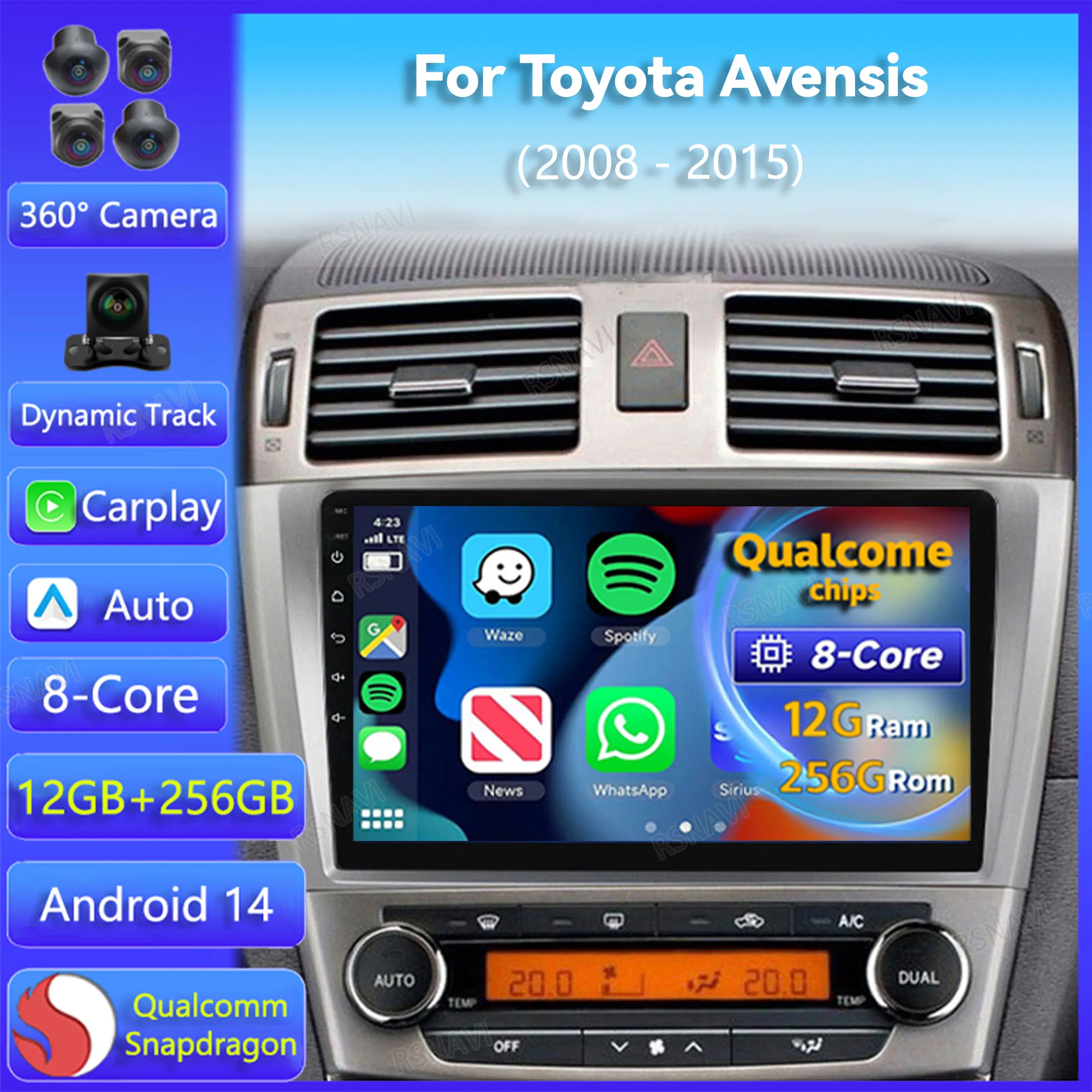 Android 14 Carplay Auto For Toyota Avensis 2008 2009 - 2015 Car Radio GPS WIFI+4G Stereo Video Player 2Din 360 Camera Navigation
Android 14 Carplay Auto For Toyota Avensis 2008 2009 - 2015 Car Radio GPS WIFI+4G Stereo Video Player 2Din 360 Camera Navigation