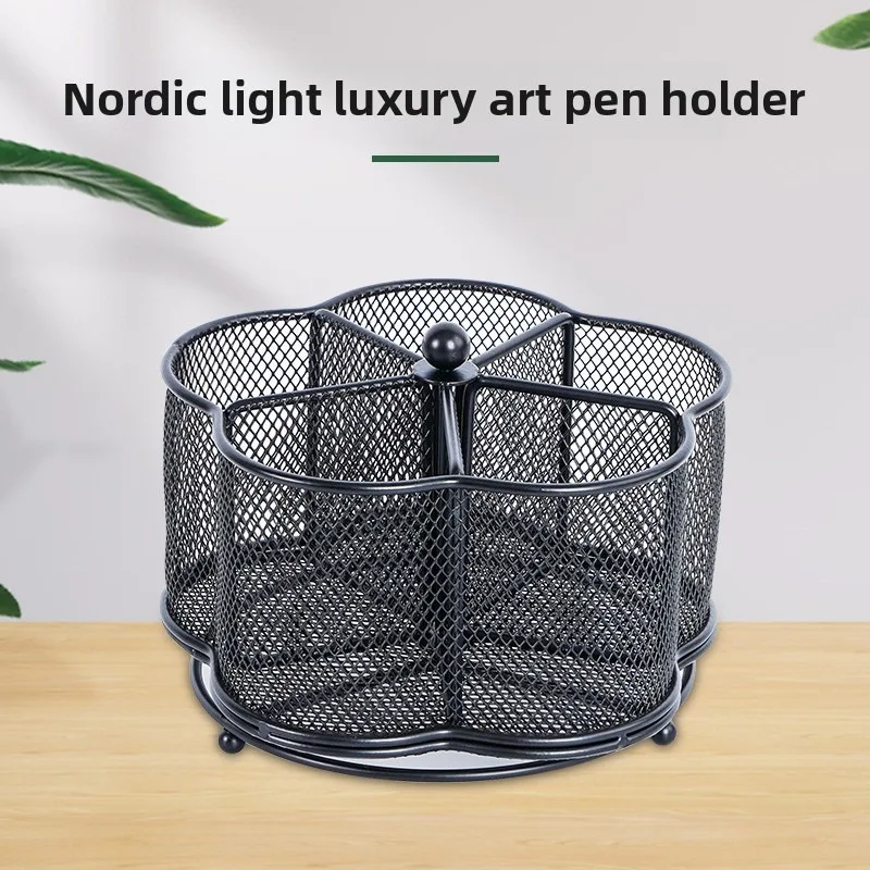 Black Rotary Pen Holder Office Stationery Pen Storage Metal Reticulated Fashion Makeup Brush Storage Holder Pen Holder
Black Rotary Pen Holder Office Stationery Pen Storage Metal Reticulated Fashion Makeup Brush Storage Holder Pen Holder