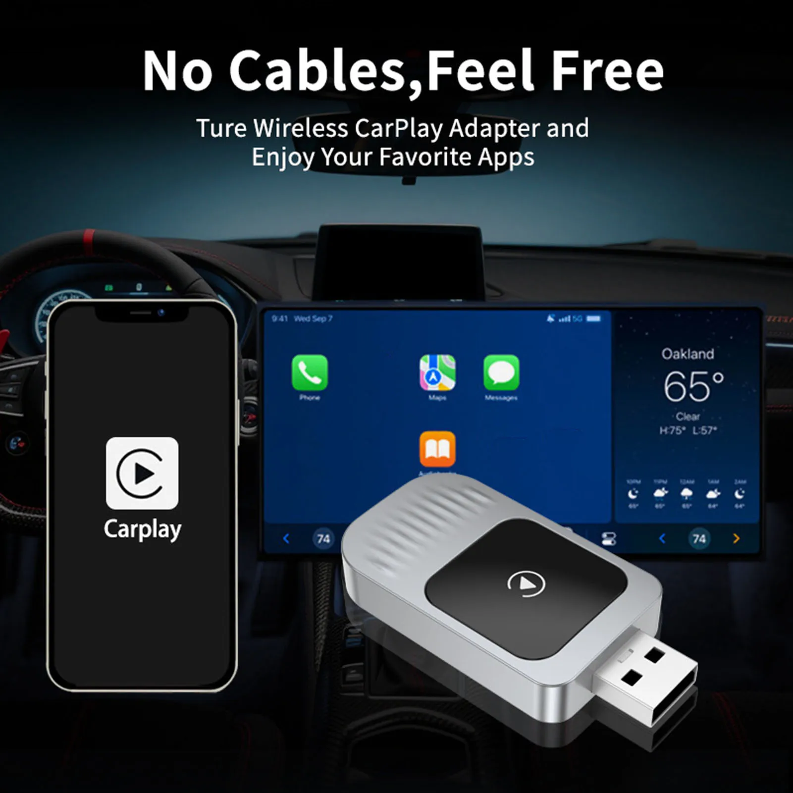 Автомобильный беспроводной адаптер для CarPlay 5,8 ГГц Wi-Fi Bluetooth 5,0 Автоматическое подключение Автомобильный проводной к беспроводному адаптеру Plug and Play
Автомобильный беспроводной адаптер для CarPlay 5,8 ГГц Wi-Fi Bluetooth 5,0 Автоматическое подключение Автомобильный проводной к беспроводному адаптеру Plug and Play