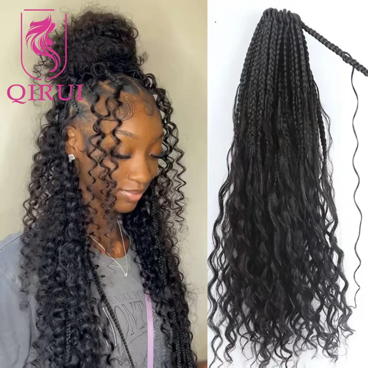 24Inch Crochet Braids Human Hair Goddess Boho Box Braids Crochet Human Hair Extensions Pre-looped With Curly Ends Natural Color
24Inch Crochet Braids Human Hair Goddess Boho Box Braids Crochet Human Hair Extensions Pre-looped With Curly Ends Natural Color