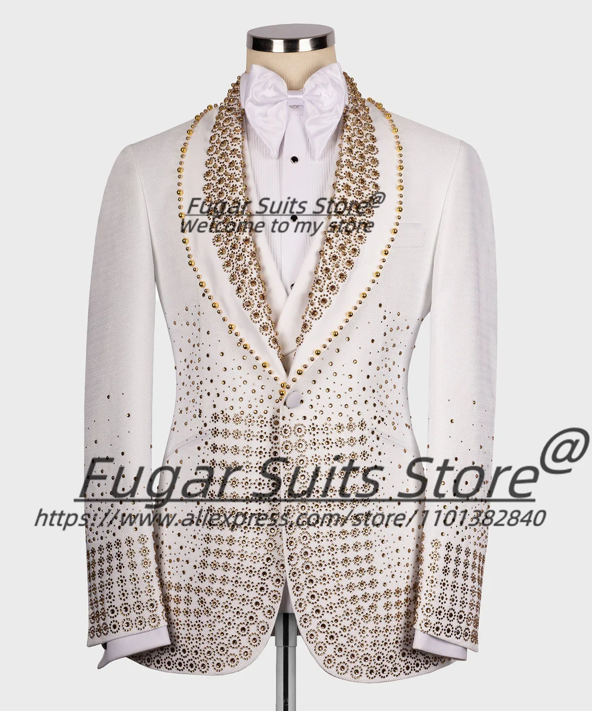 Shiny Gold Gem Stone Groom Wedding Tuxedos Customized Slim Fit Shawl Lapel Men Suits Male Prom Blazers 3 Pieces Sets Ropa Hombre
Shiny Gold Gem Stone Groom Wedding Tuxedos Customized Slim Fit Shawl Lapel Men Suits Male Prom Blazers 3 Pieces Sets Ropa Hombre