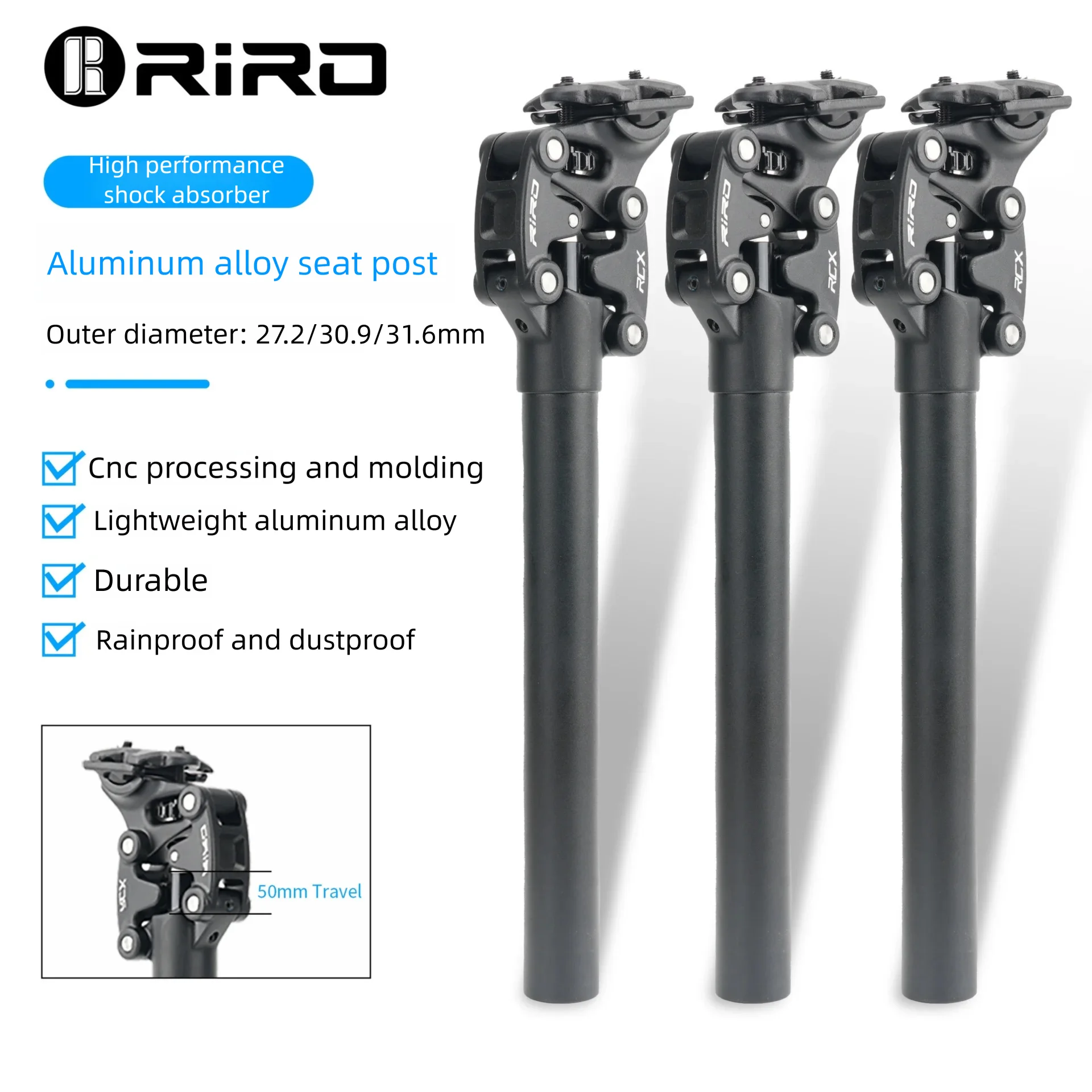 RIRO MTB Suspension Seat Post Off-Road Shock Absorber
RIRO MTB Suspension Seat Post Off-Road Shock Absorber