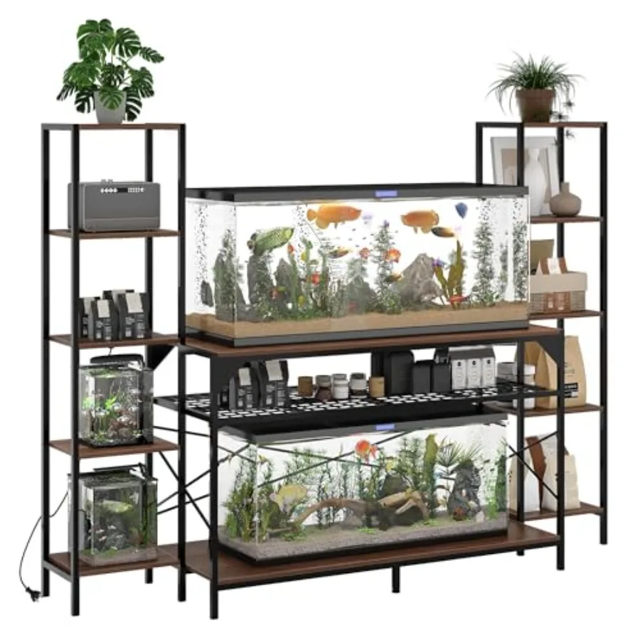 Heavy Duty 20-90 Gallon Aquarium Stand Power Outlet and 4-Tier Storage Shelves 12-Leg Support 860lbs Capacity, Table for Reptil
Heavy Duty 20-90 Gallon Aquarium Stand Power Outlet and 4-Tier Storage Shelves 12-Leg Support 860lbs Capacity, Table for Reptil