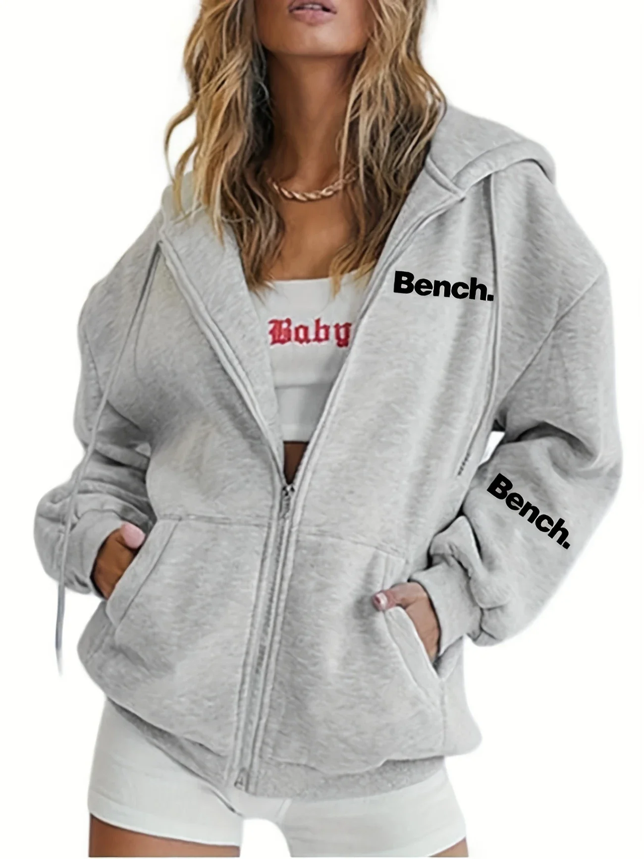 Y2K Fashion Gray Zip Up sweatshirt for Women Autumn Winter Jacket Hoodies Daily Pockets Long Sleeve Solid Versatile Lady Hoodies
Y2K Fashion Gray Zip Up sweatshirt for Women Autumn Winter Jacket Hoodies Daily Pockets Long Sleeve Solid Versatile Lady Hoodies