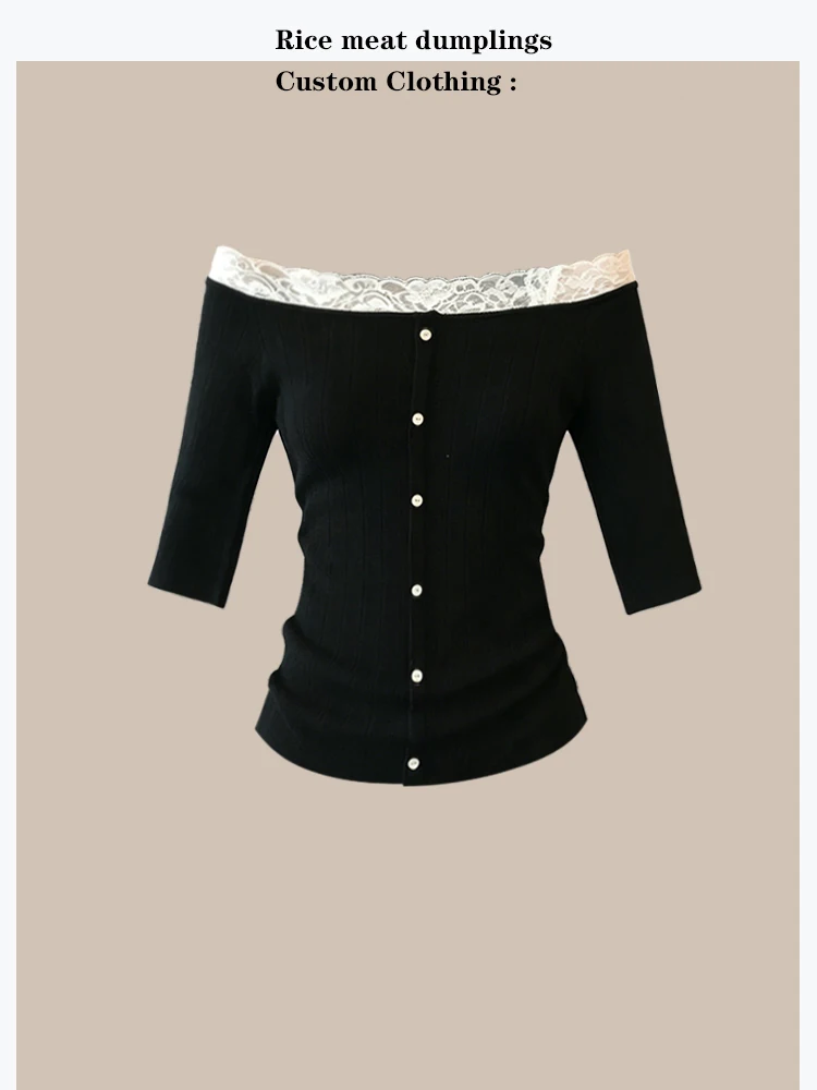Slimming Lace Splice One Shoulder Knitted Short Sleeve Thin Style Top Soft Fit Women's Summer Fashion Beauty Bone Structure
Slimming Lace Splice One Shoulder Knitted Short Sleeve Thin Style Top Soft Fit Women's Summer Fashion Beauty Bone Structure