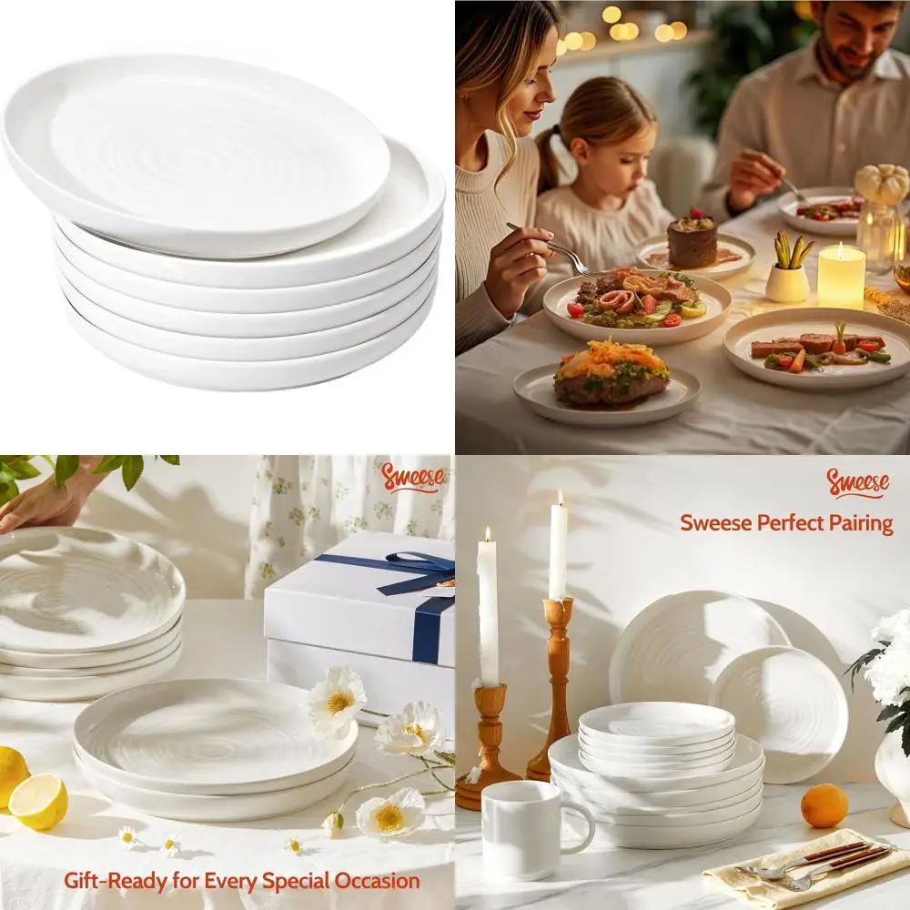 Набор из 6 фарфоровых обеденных тарелок, 10,5 дюймов — можно мыть в посудомоечной машине, использовать в микроволновой печи, духовке, устойчивы к царапинам, белые сервировочные тарелки
Набор из 6 фарфоровых обеденных тарелок, 10,5 дюймов — можно мыть в посудомоечной машине, использовать в микроволновой печи, духовке, устойчивы к царапинам, белые сервировочные тарелки