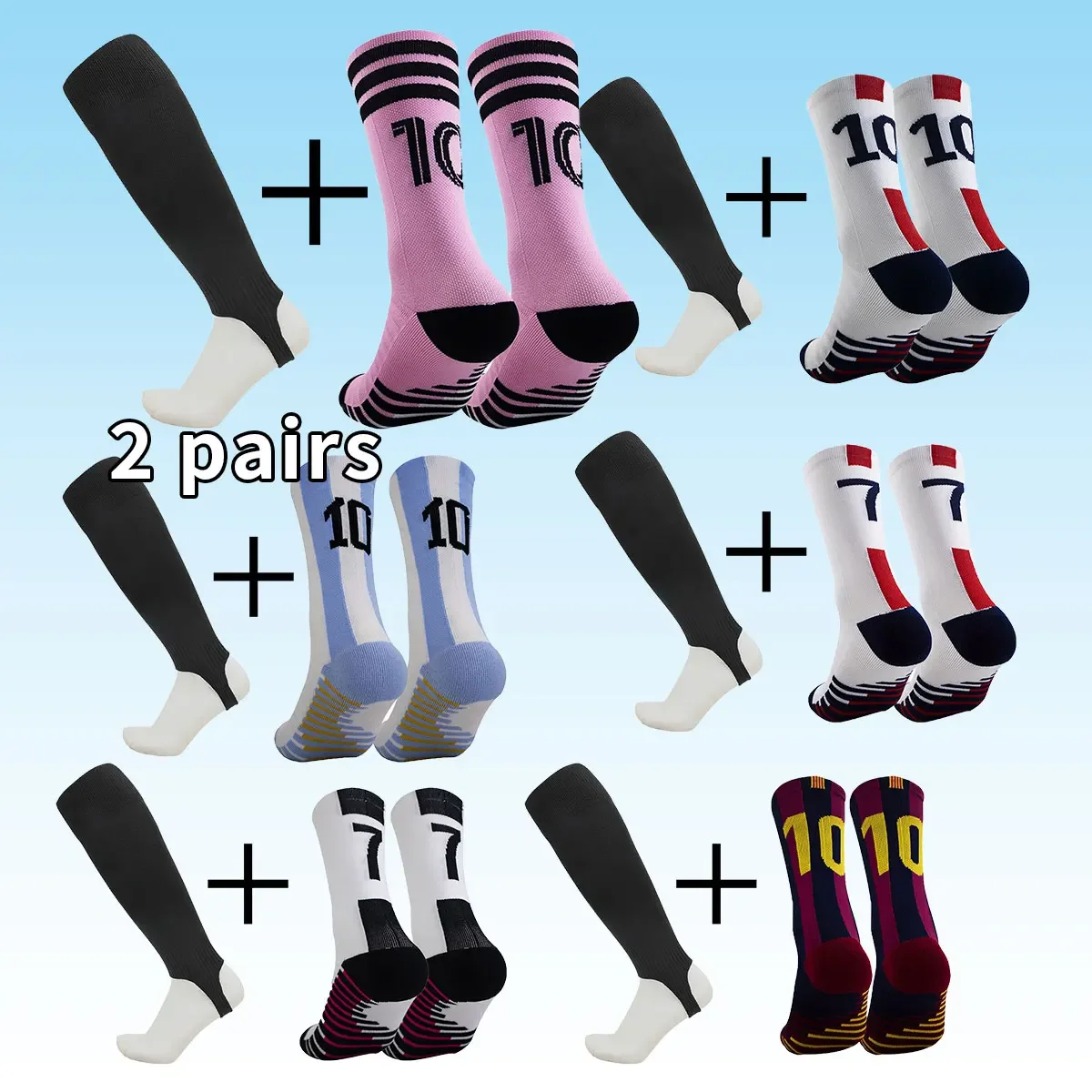 1 комплект мужских рукавов для ног, футбольных спортивных носков, быстросохнущие дышащие противоскользящие носки-полотенца для бега, размер 10, Messi 7
1 комплект мужских рукавов для ног, футбольных спортивных носков, быстросохнущие дышащие противоскользящие носки-полотенца для бега, размер 10, Messi 7