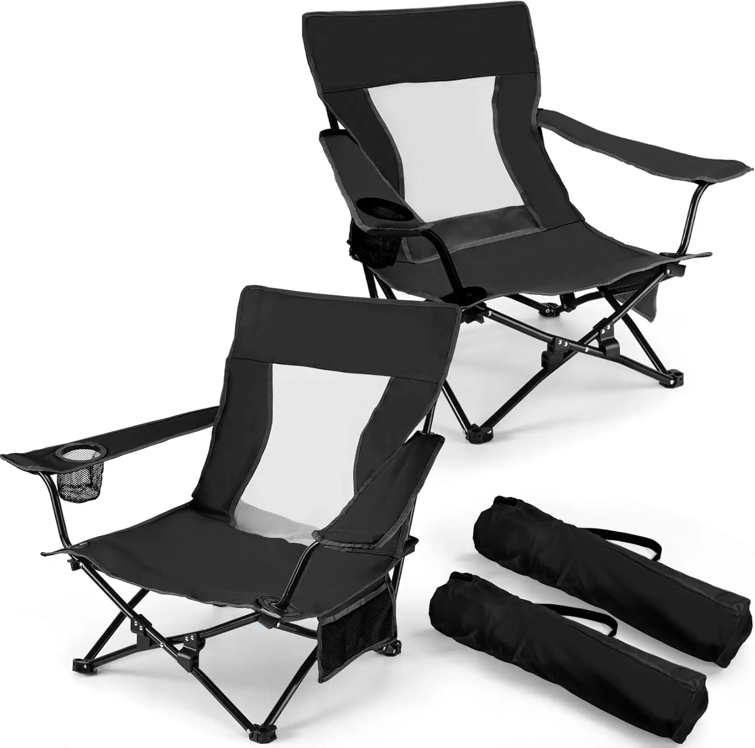 Folding Beach Camping Chair 2 Pack, Heavy Duty Outdoor Lawn Chair for Adults with Cup Holder & Storage Pocket, Portable for
Folding Beach Camping Chair 2 Pack, Heavy Duty Outdoor Lawn Chair for Adults with Cup Holder & Storage Pocket, Portable for