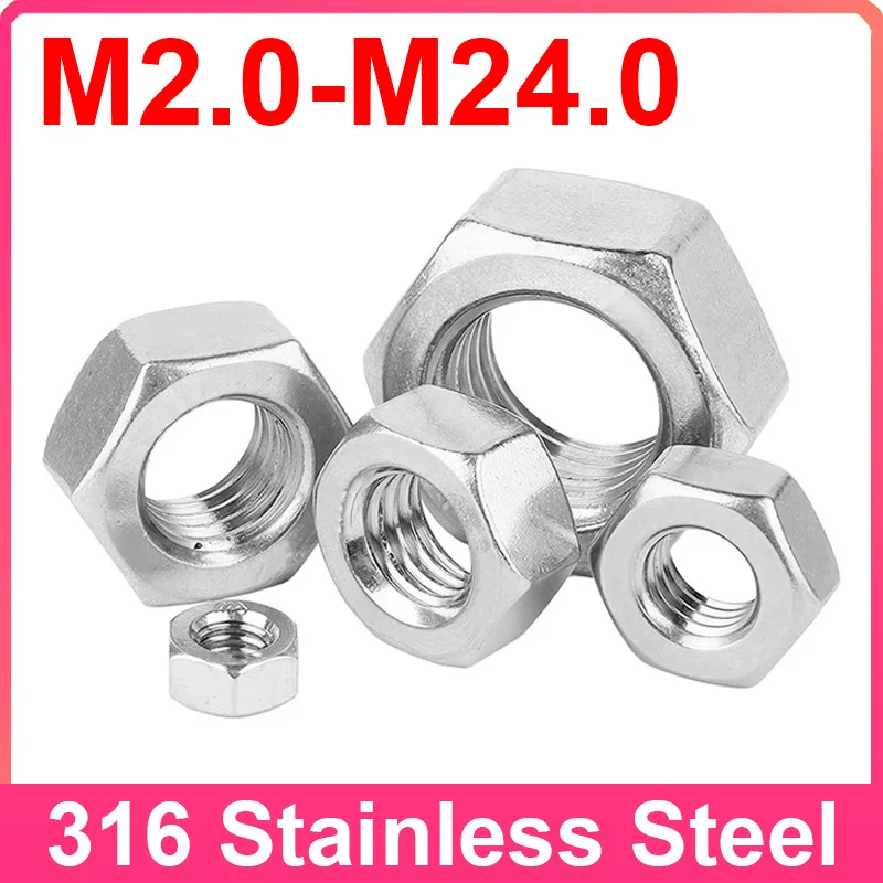 Hexagon Hex Nuts M2 M2.5 M3 M3.5 M4 M5 M6 M8 M10 M12 M14 M16 M18 M20 M22 M24 316 Stainless Steel Hex Nut
Hexagon Hex Nuts M2 M2.5 M3 M3.5 M4 M5 M6 M8 M10 M12 M14 M16 M18 M20 M22 M24 316 Stainless Steel Hex Nut