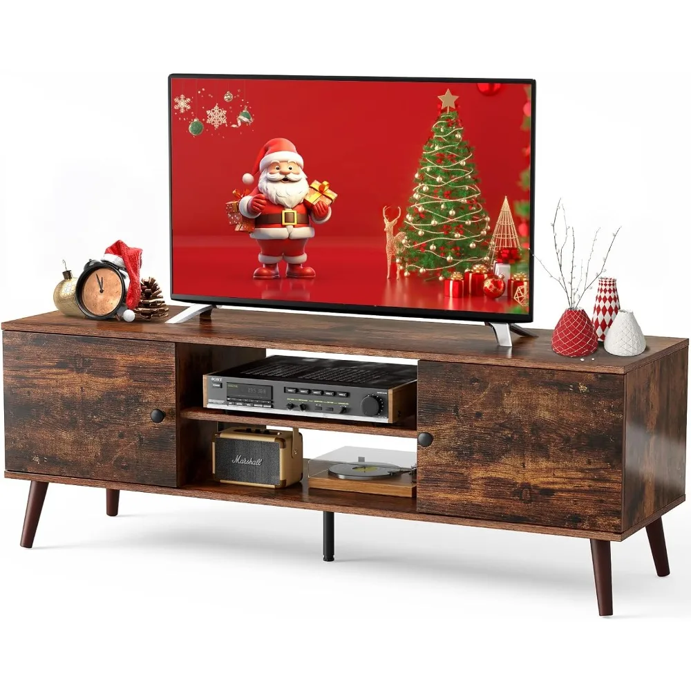 TV Stand for 55 60 inch TV, Entertainment Center with Storage Cabinet, Mid Century Modern Media Console Table, Adjustable Hinge
TV Stand for 55 60 inch TV, Entertainment Center with Storage Cabinet, Mid Century Modern Media Console Table, Adjustable Hinge