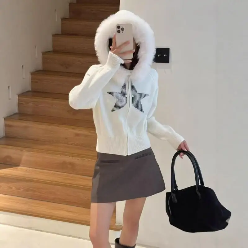 New Plush Hooded Knitted Bottom Cardigan for Women In Autumn/winter 2025 with Lazy Style Sweater Coat for Women
New Plush Hooded Knitted Bottom Cardigan for Women In Autumn/winter 2025 with Lazy Style Sweater Coat for Women