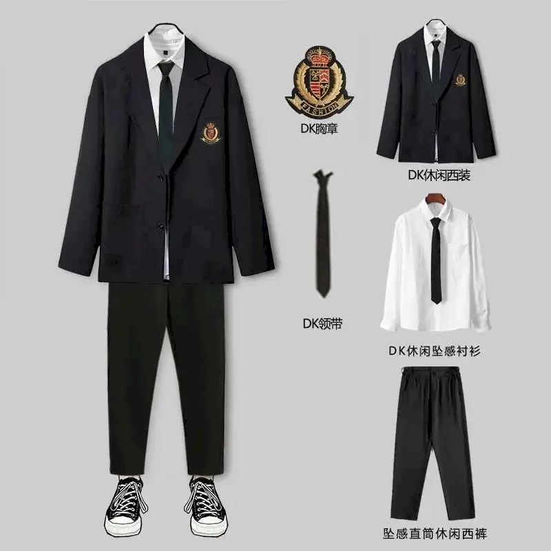 Korean Loose Student Jk Uniform Class Uniform College Sets Casual Coat Business Suits For Men Spring Autumn DK Suit Mens Suit
Korean Loose Student Jk Uniform Class Uniform College Sets Casual Coat Business Suits For Men Spring Autumn DK Suit Mens Suit
