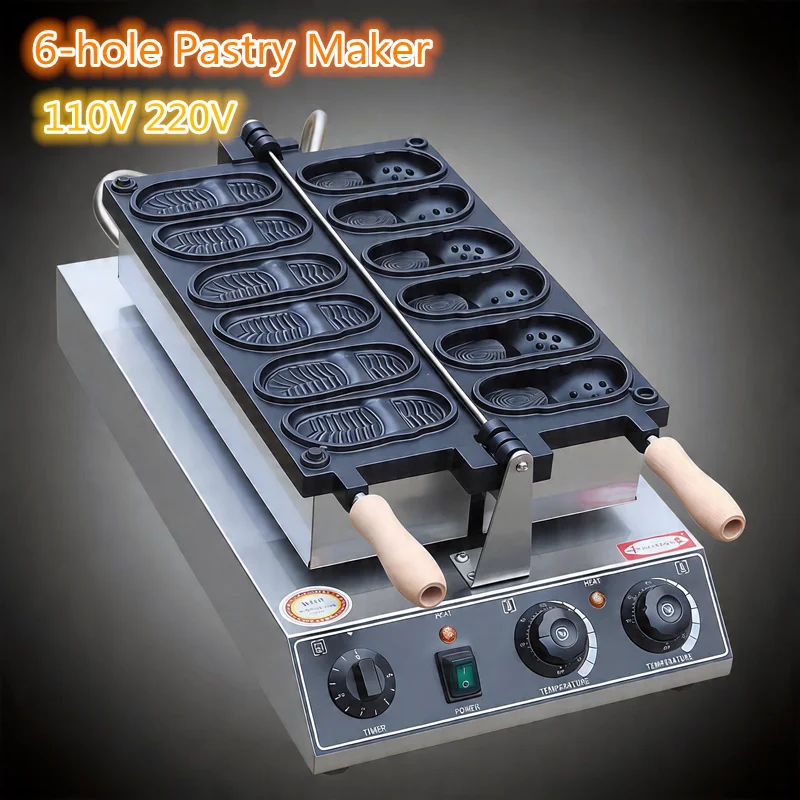 Electric 6-Hole Pastry Maker Non-Stick Waffle Maker Commercial Snack Baking Machine Dessert Maker 110V/220V 3000W For Restaurant
Electric 6-Hole Pastry Maker Non-Stick Waffle Maker Commercial Snack Baking Machine Dessert Maker 110V/220V 3000W For Restaurant