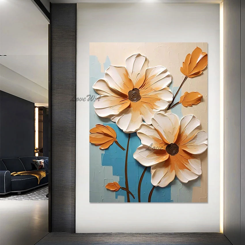 Knife Palette Heavy Texture Hand Painted Flower Oil Paintings Modern Wall Picture For Restaurant Custom Artwork Home Decor
Knife Palette Heavy Texture Hand Painted Flower Oil Paintings Modern Wall Picture For Restaurant Custom Artwork Home Decor
