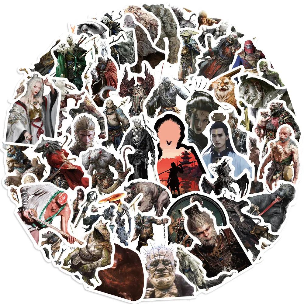 50Pcs Black Myth Stickers Pack Wukong Game Stickers Journey To The West for Kindle Water Bottle Laptop Skateboard Motorcycle Car
50Pcs Black Myth Stickers Pack Wukong Game Stickers Journey To The West for Kindle Water Bottle Laptop Skateboard Motorcycle Car