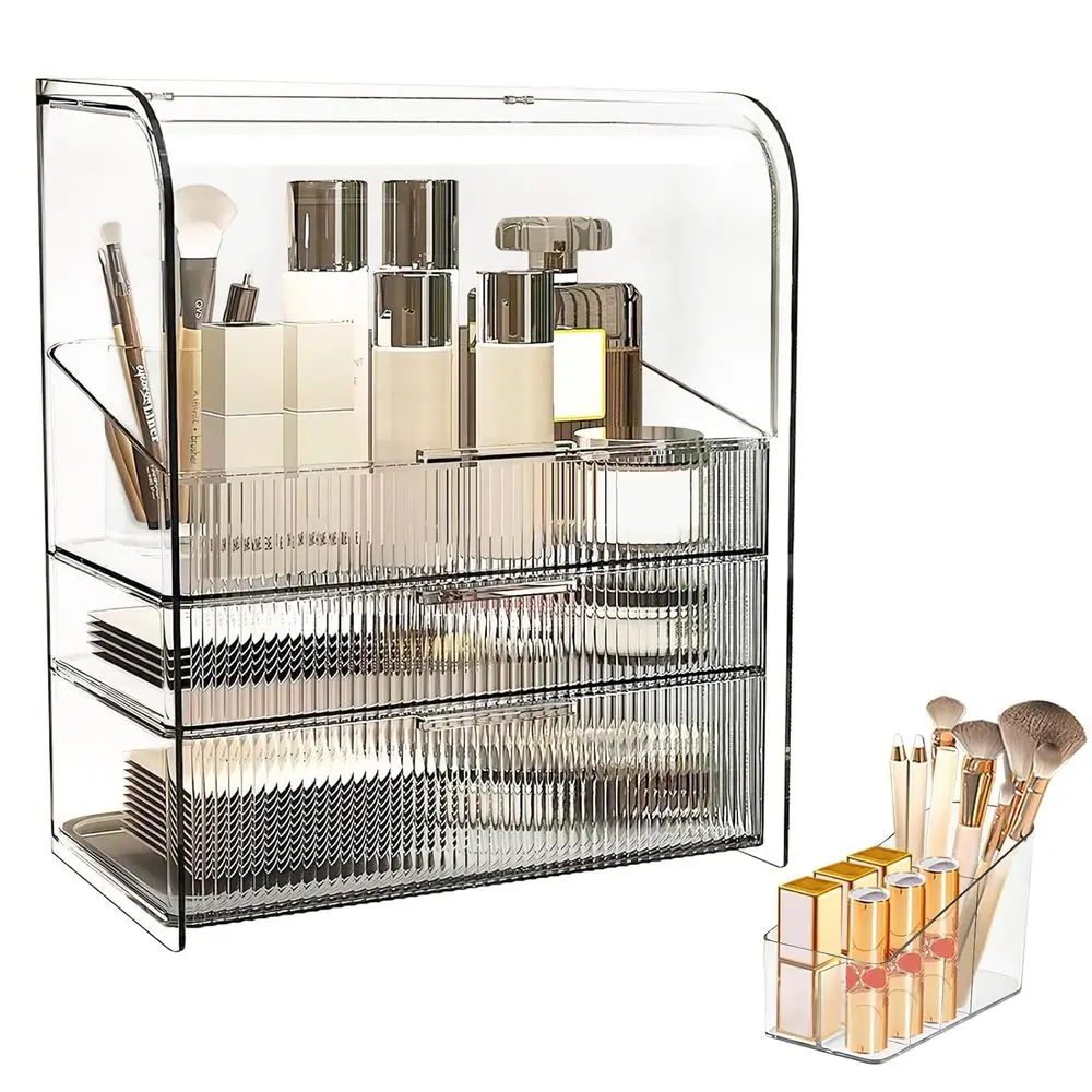 Clear Cover Dustproof Three layers Storage Box,Makeup Brush Holder,Large Capacity Desktop Storage Box with Drawer,for Beauty Pro
Clear Cover Dustproof Three layers Storage Box,Makeup Brush Holder,Large Capacity Desktop Storage Box with Drawer,for Beauty Pro