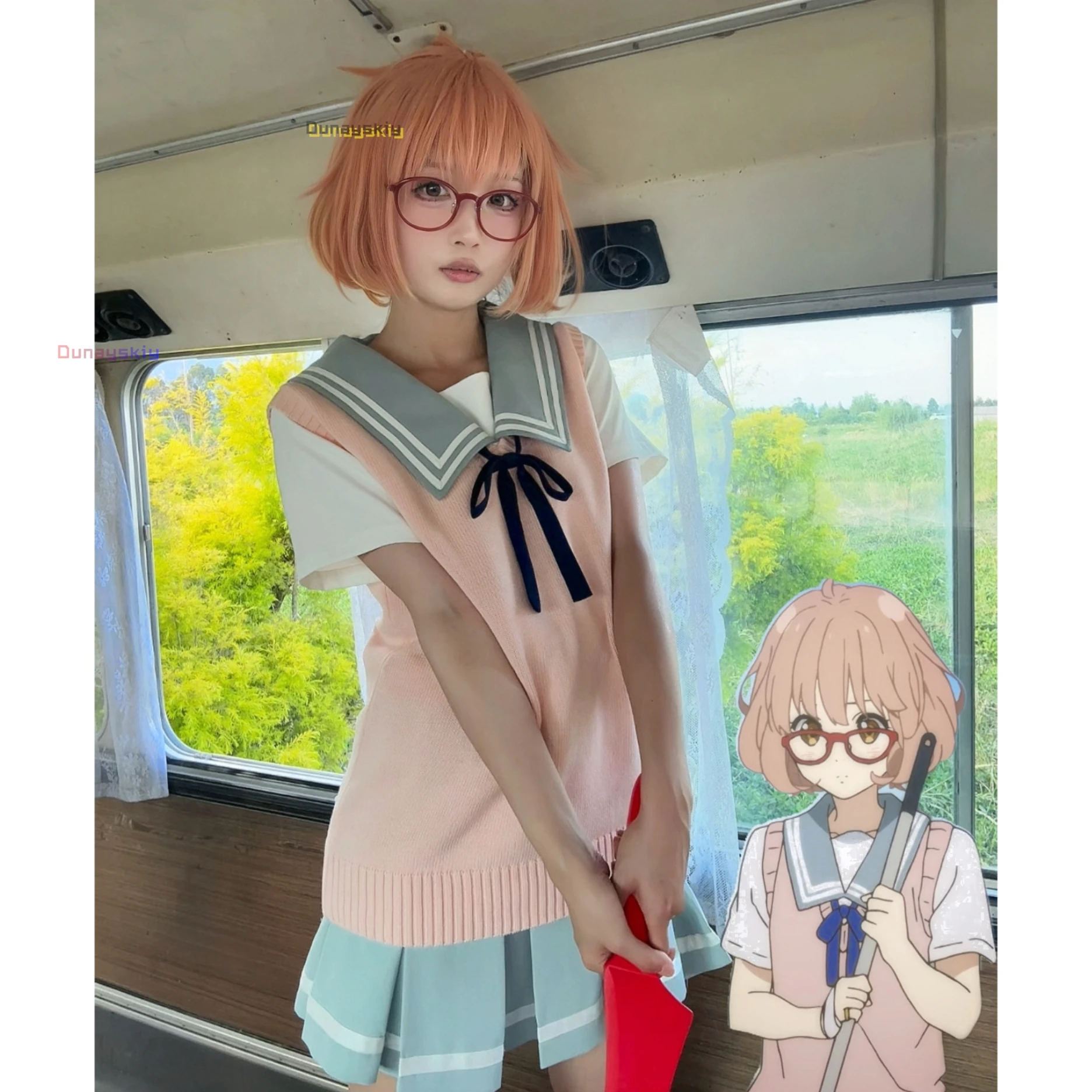 Kyoukai No Kanata Kuriyama Mirai Косплей Костюм Платье Cos School Jirai Kei Униформа Хэллоуин Костюм Очки 
Kyoukai No Kanata Kuriyama Mirai Косплей Костюм Платье Cos School Jirai Kei Униформа Хэллоуин Костюм Очки