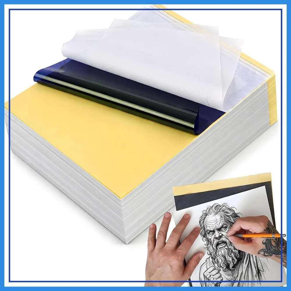 50 Sheets Tattoo Transfer Paper, A4 Thermal Stencil Paper, 4 Layers Carbon Tracing Paper for Tattoo Studios & Beginners
50 Sheets Tattoo Transfer Paper, A4 Thermal Stencil Paper, 4 Layers Carbon Tracing Paper for Tattoo Studios & Beginners