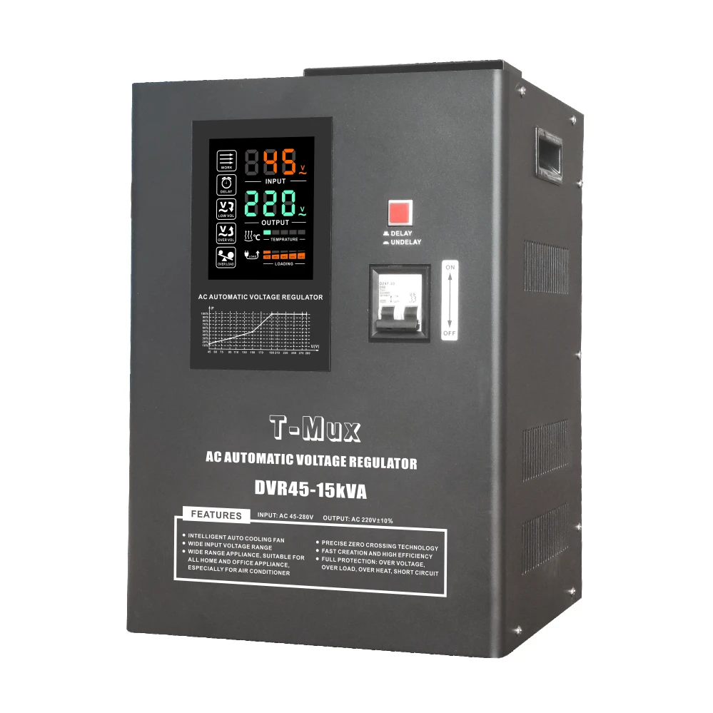 Big Power 15KVA Input 45V-280V Volt Stabilizer AC 220V Automatic Voltage Regulator AVR Factory Price
Big Power 15KVA Input 45V-280V Volt Stabilizer AC 220V Automatic Voltage Regulator AVR Factory Price