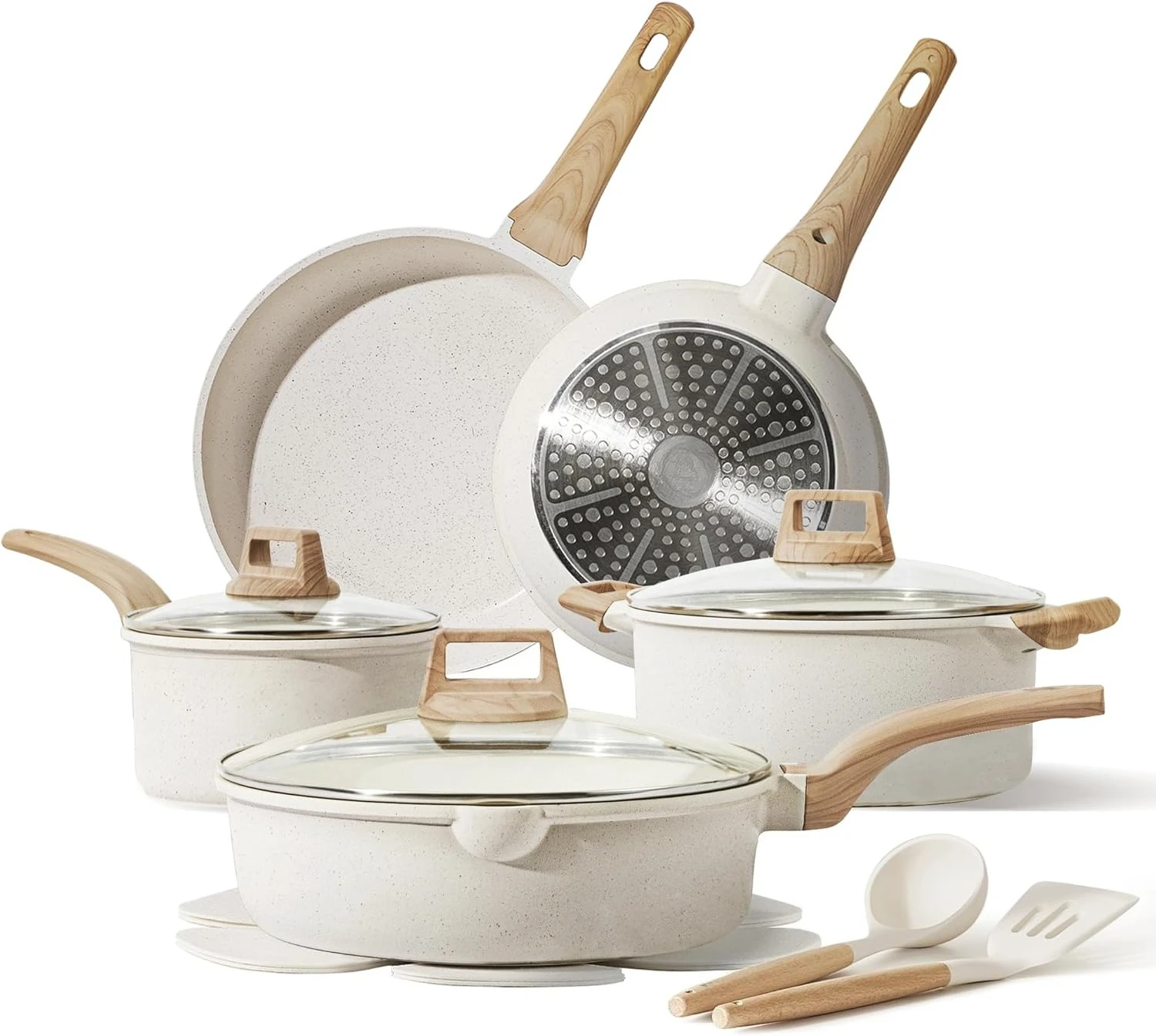 Nonstick Pots and Pans Set 14 Pcs,Kitchen Non Stick Cookware Set with Cooking Utensils & Pan Protectors for Home Cooking
Nonstick Pots and Pans Set 14 Pcs,Kitchen Non Stick Cookware Set with Cooking Utensils & Pan Protectors for Home Cooking