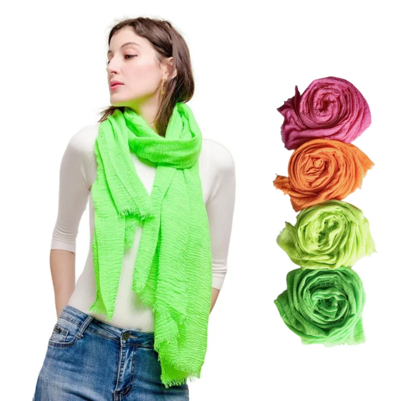 NEW Summer Neon Scarf Plain Bubble Turban Wrinkle Women Scarves Veil Ripple Scarves iridescent Shawl
NEW Summer Neon Scarf Plain Bubble Turban Wrinkle Women Scarves Veil Ripple Scarves iridescent Shawl