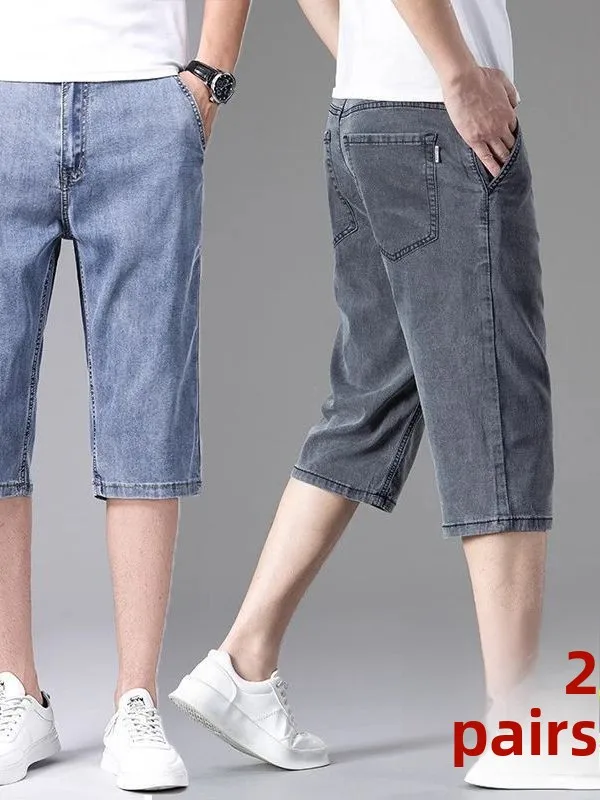 Ice Silk Men's Jeans High Waist Straight Leg Thin Summer Casual Breathable Soft Elastic High Stretch Mid-Calf Length
Ice Silk Men's Jeans High Waist Straight Leg Thin Summer Casual Breathable Soft Elastic High Stretch Mid-Calf Length