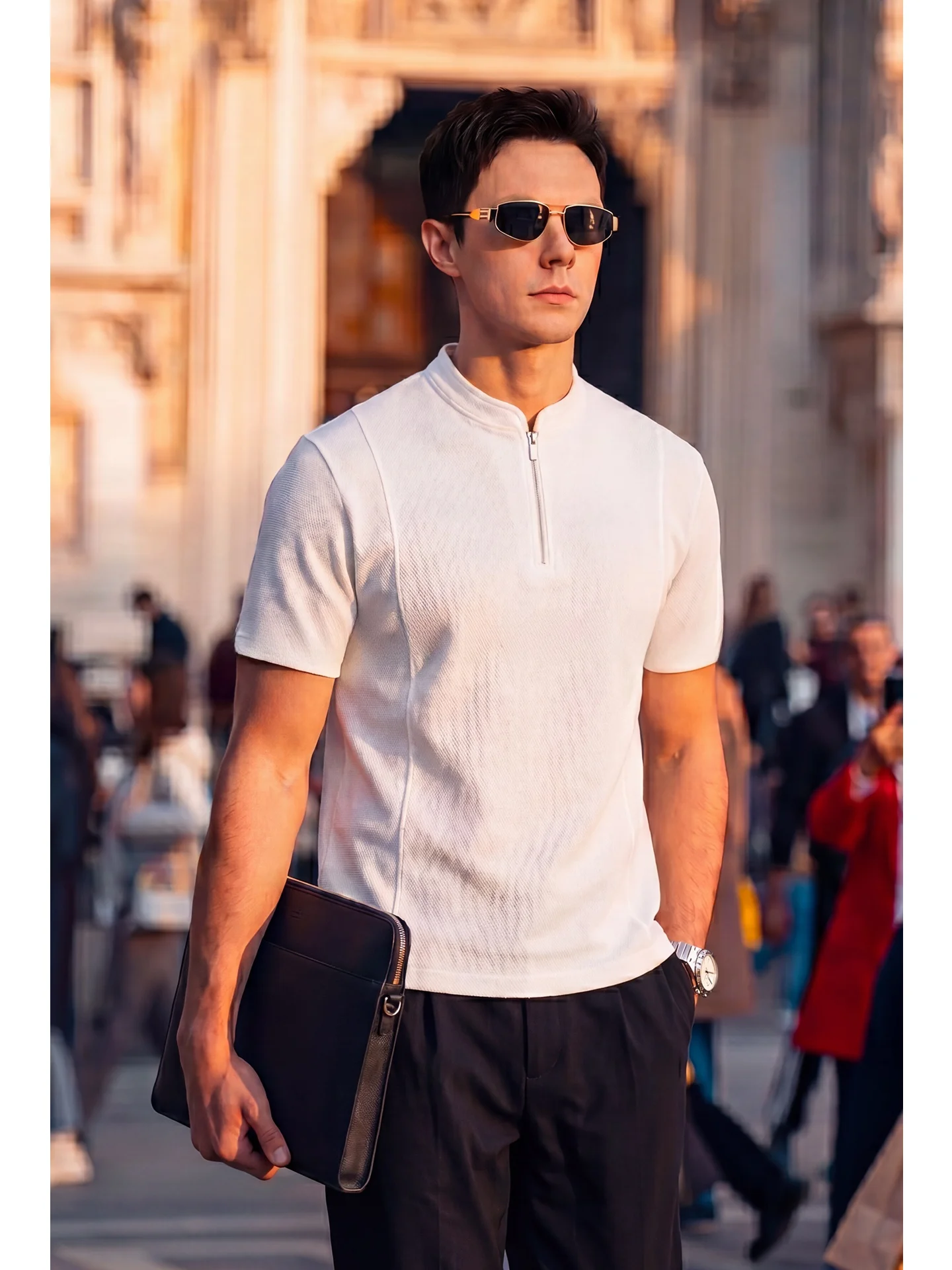 Casual Men's Short Sleeve Shirt Half Zipper Cleanfit Summer Fashion Urban Style Cotton Blend Comfortable Breathable T-Shirt
Casual Men's Short Sleeve Shirt Half Zipper Cleanfit Summer Fashion Urban Style Cotton Blend Comfortable Breathable T-Shirt