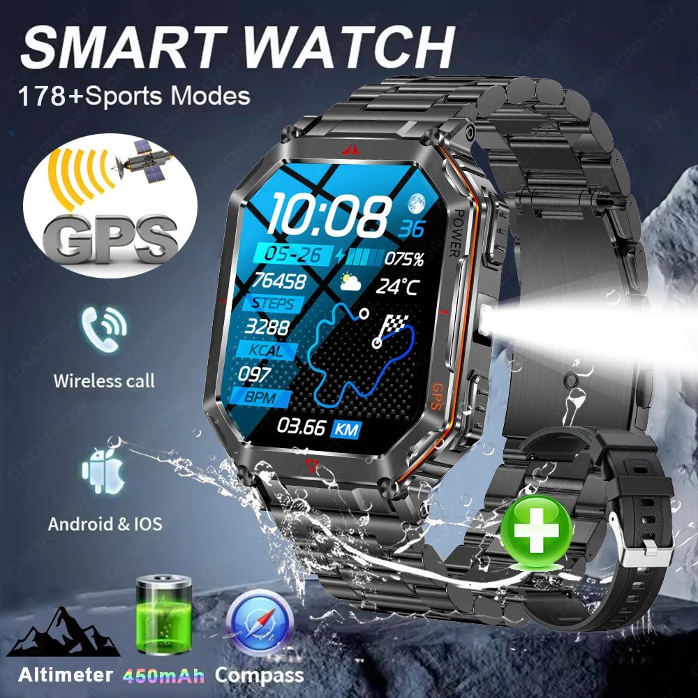 Outdoor sports smartwatch, built-in GPS,AI watch face, CHAT GPT, Bluetooth call, calculator, games, flashlight, altitude,compass
Outdoor sports smartwatch, built-in GPS,AI watch face, CHAT GPT, Bluetooth call, calculator, games, flashlight, altitude,compass