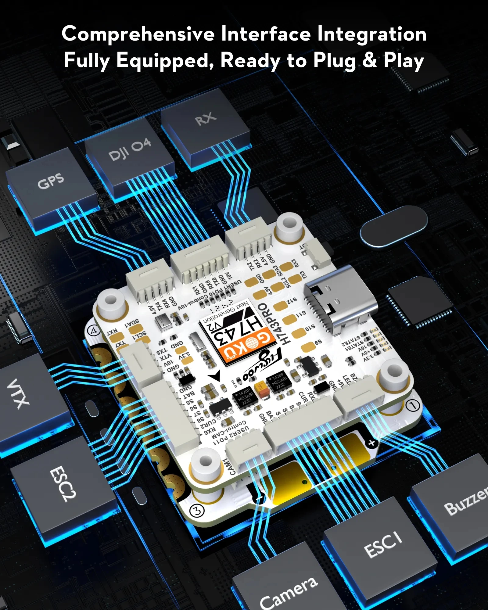 Полетный контроллер Flywoo GOKU H743 PRO 55A 32Bit 128K 30*30 Stack H743 PRO с регулятором скорости G55M AM32 4-в-1 ESC, Plug&Play, O4/O4 Pro для дрона
Полетный контроллер Flywoo GOKU H743 PRO 55A 32Bit 128K 30*30 Stack H743 PRO с регулятором скорости G55M AM32 4-в-1 ESC, Plug&Play, O4/O4 Pro для дрона