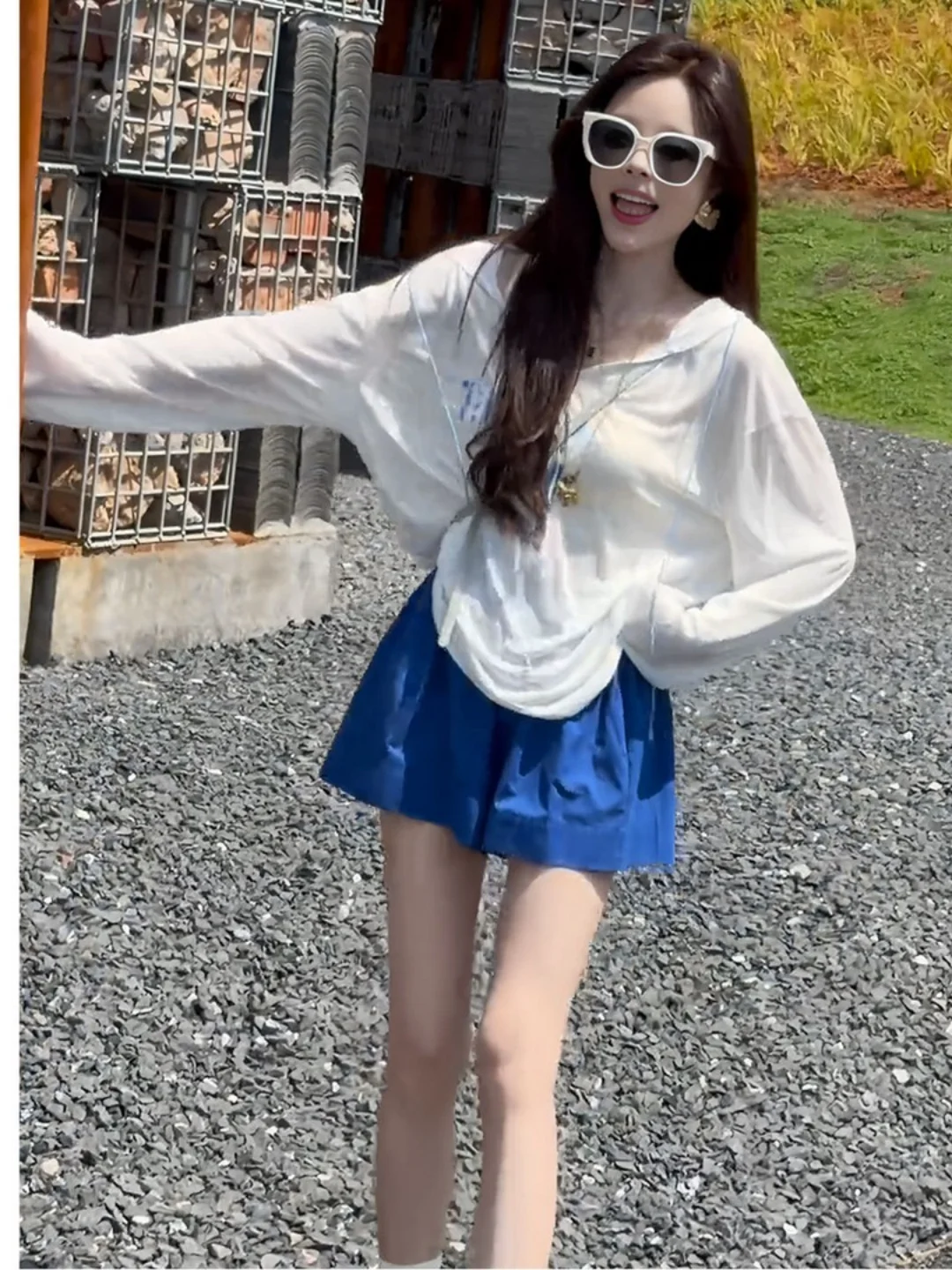 Korean Style Long Sleeve T-Shirt Women's Wide Leg Shorts Summer Set Casual Elegant Sun Protection Cover up Outfit Two Piece
Korean Style Long Sleeve T-Shirt Women's Wide Leg Shorts Summer Set Casual Elegant Sun Protection Cover up Outfit Two Piece