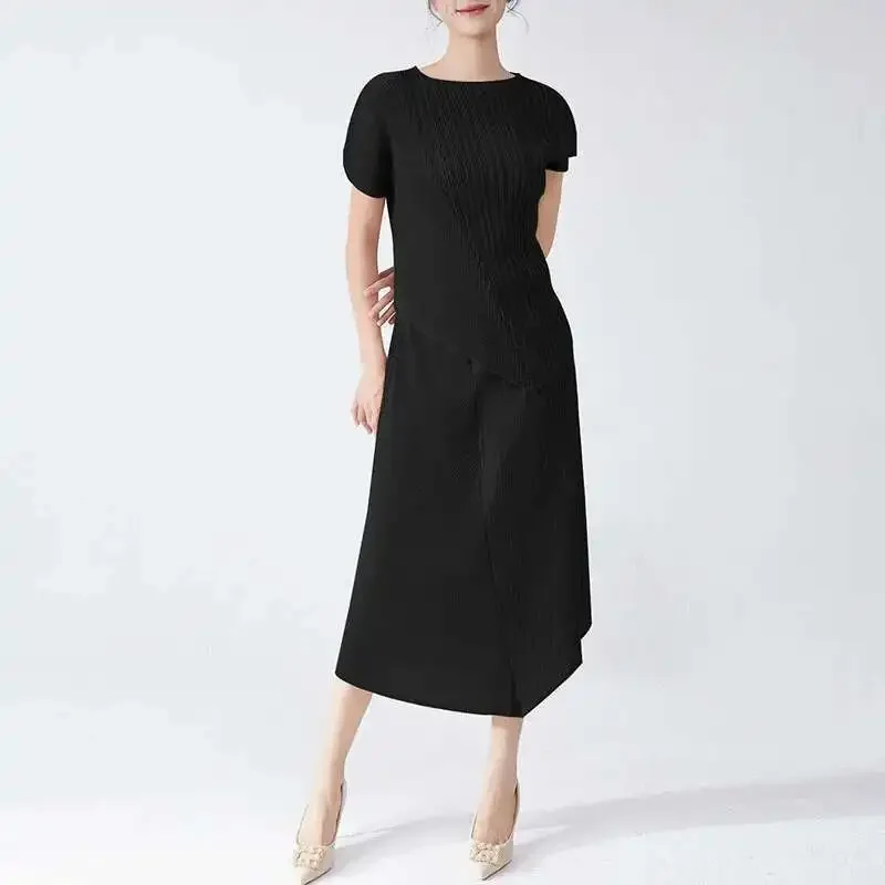 Women's Loose Irregular Top Elastic Waist Half-body Skirt Miyake 2025 Summer New Fashion Casual Design Sense Pleated Two-piece
Women's Loose Irregular Top Elastic Waist Half-body Skirt Miyake 2025 Summer New Fashion Casual Design Sense Pleated Two-piece