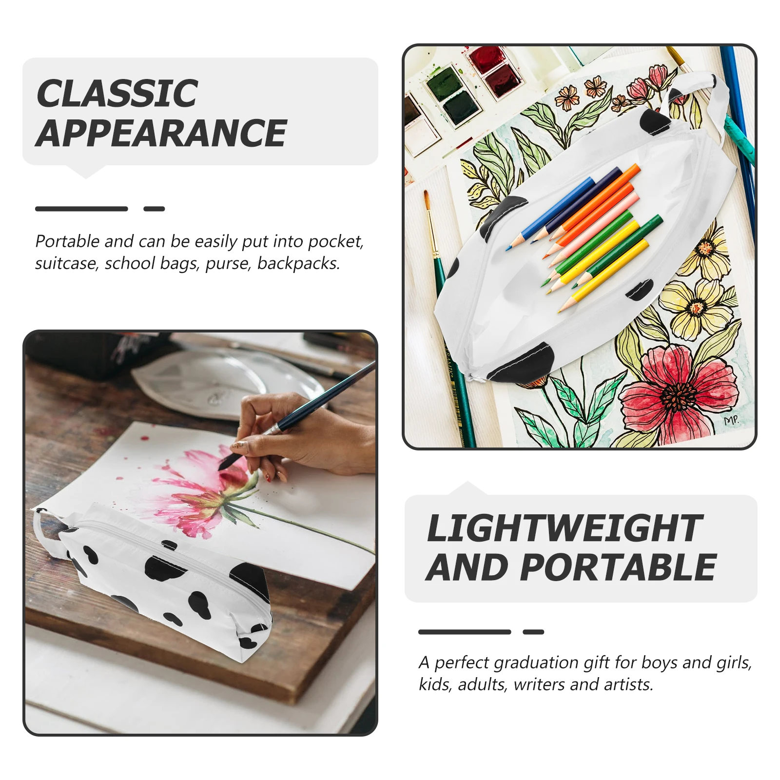 Portable Nylon Cow Pen Bag Large Capacity Pencil Case Cute Organizer for School and Office Supplies 
Portable Nylon Cow Pen Bag Large Capacity Pencil Case Cute Organizer for School and Office Supplies