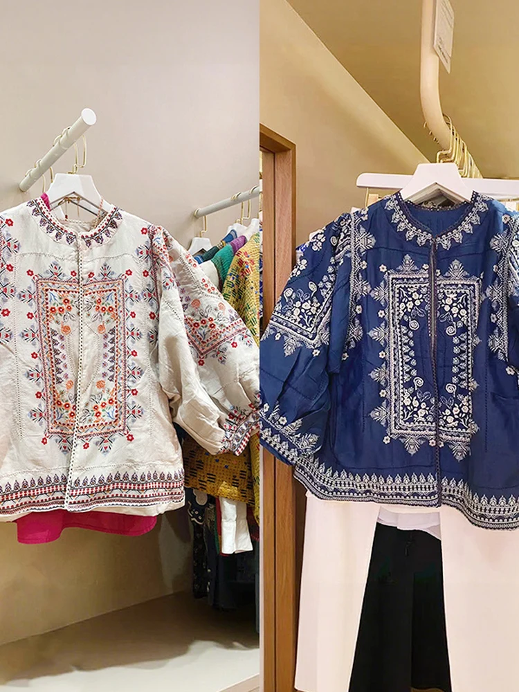French Style Embroidered Print Cotton Ladies Jacket round Neck Short Sleeve No Button Spring Summer Outerwear Floral Pattern
French Style Embroidered Print Cotton Ladies Jacket round Neck Short Sleeve No Button Spring Summer Outerwear Floral Pattern