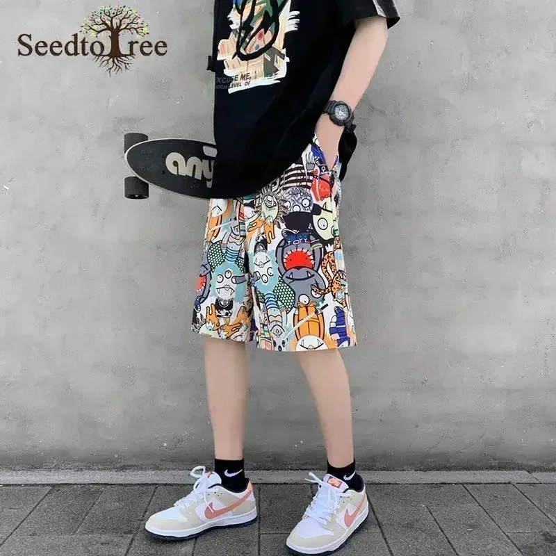 Мужские повседневные шорты с рисунком граффити, летние свободные пляжные шорты с эластичной резинкой на талии
Мужские повседневные шорты с рисунком граффити, летние свободные пляжные шорты с эластичной резинкой на талии